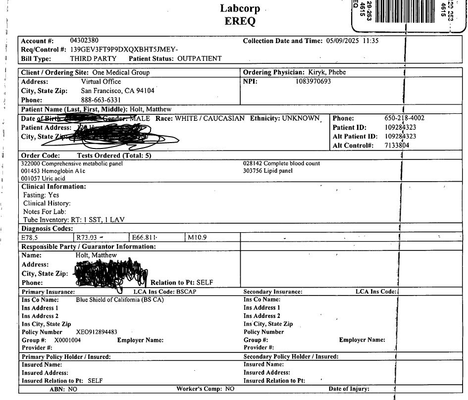 Labcorp, Blue Shield and my $34.95 co pay (part 5)